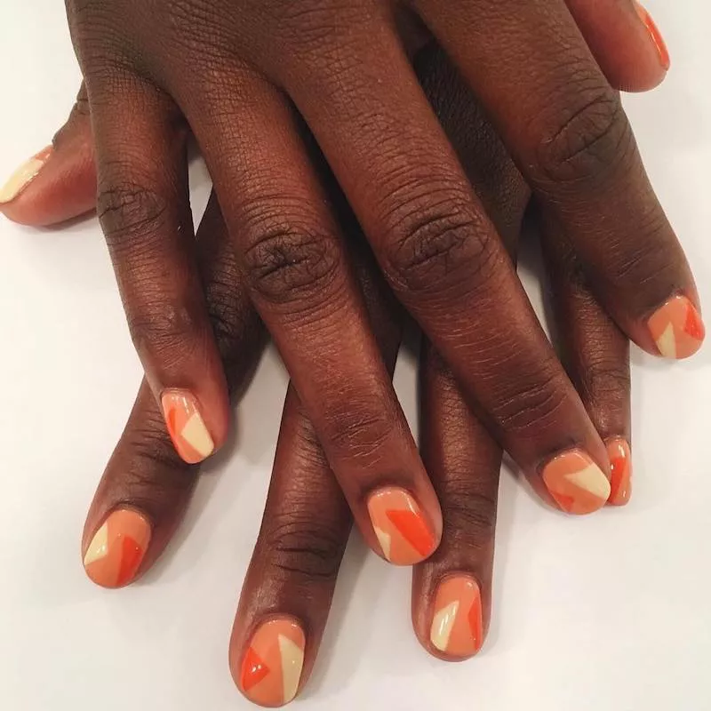 Orange Nail color for dark skin 