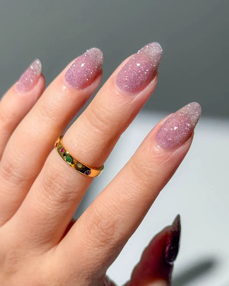 light glitter wedding nails