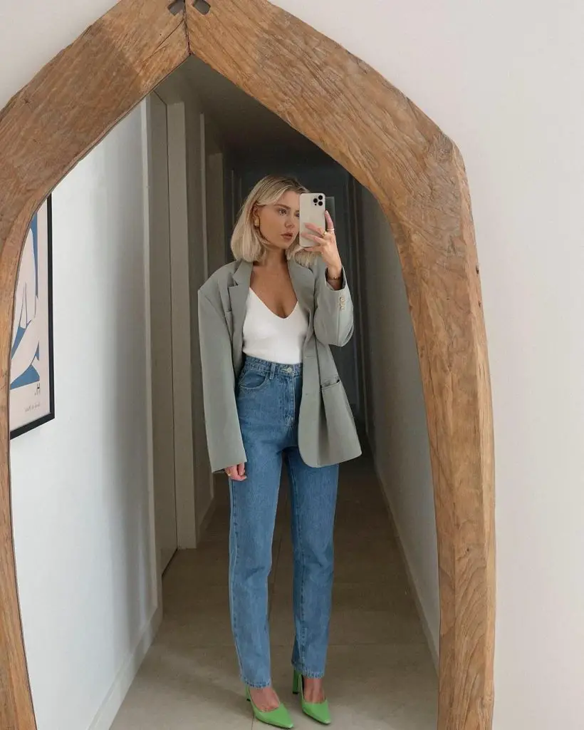 Blazer with jeans outfits