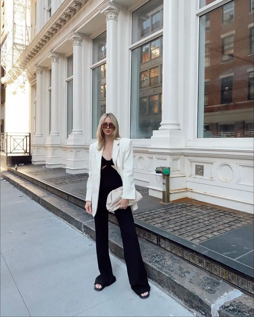 Casual Outfits with Blazer : Jumpsuit with blazer