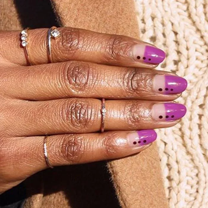 Purple Nails Designs for dark skin tone 