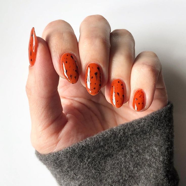 Orange nails for autumn nail color ideas 2022 ~Morningko