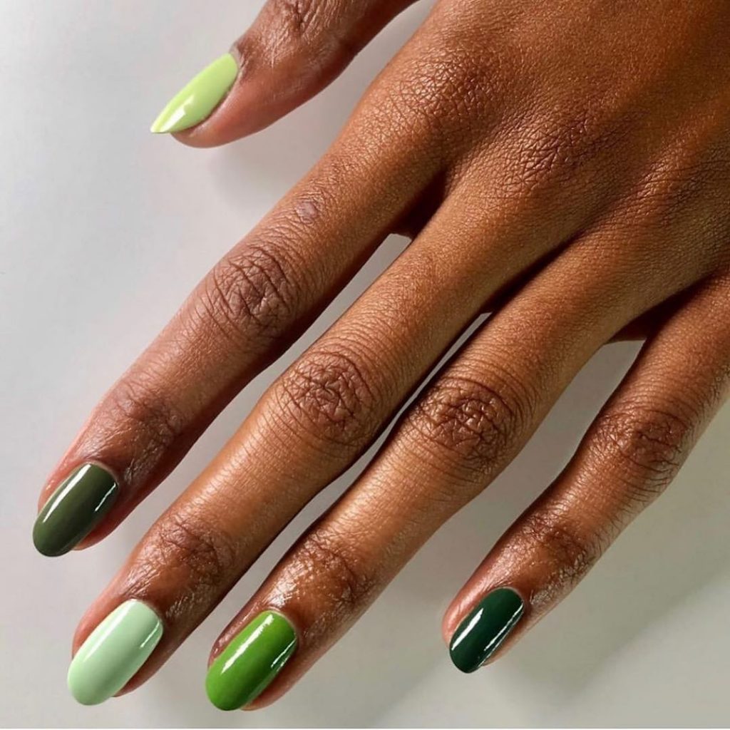 Gradient green nails for st. patrick's day nail art
