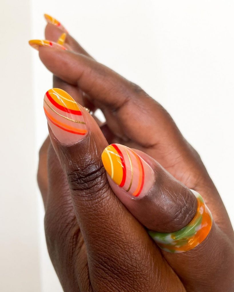 Burnt orange nail designs 