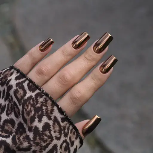 shimmer nails| brown nail designs