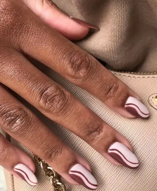 wavy nail designs | brown nail ideas