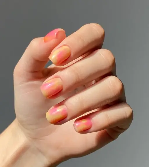Ombre orange nails | Tie dye nails