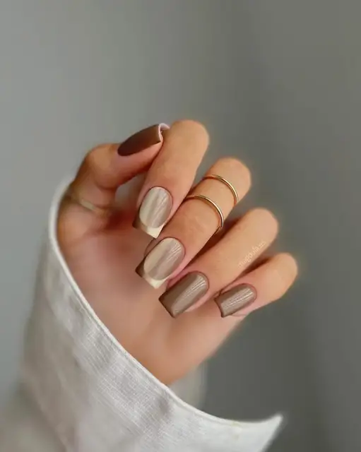 brown acrylic nails