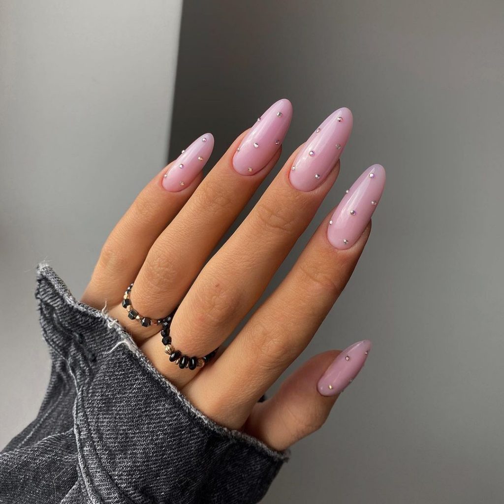 cute pink nude nails 