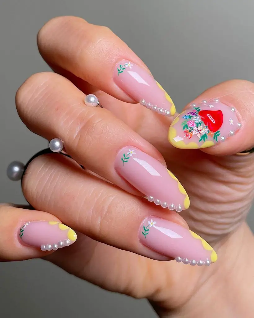 February manicures with heart nail designs 