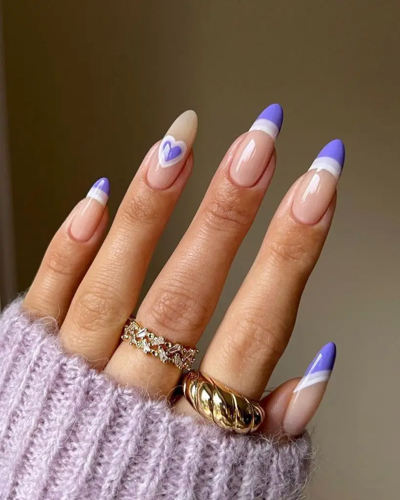 Purple heart nails