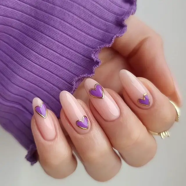 Purple heart nails