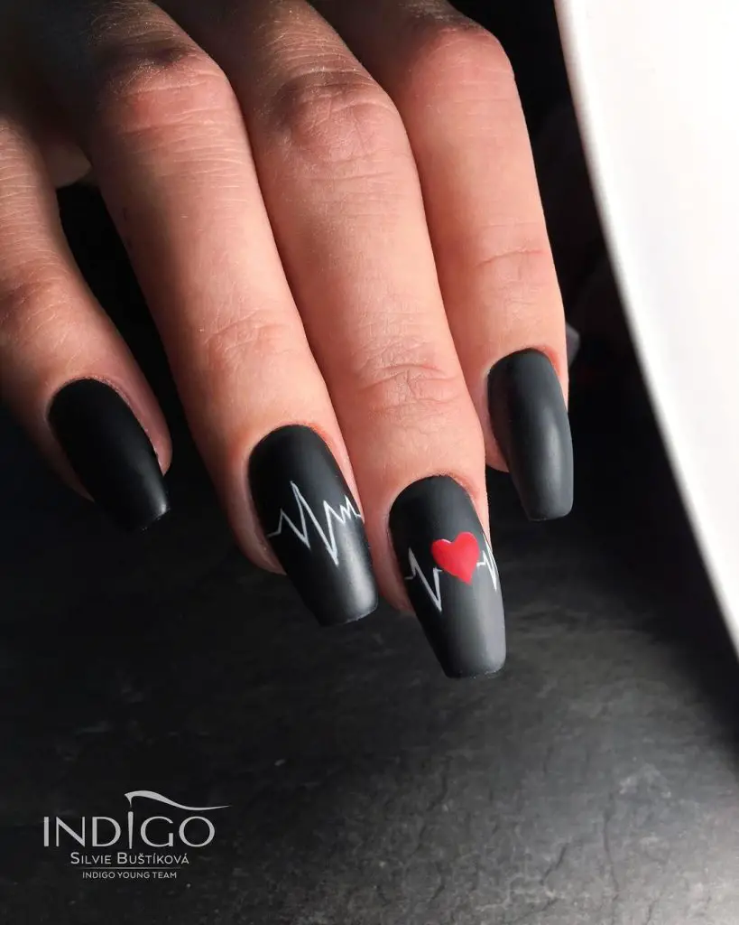 Subtle February nail art design