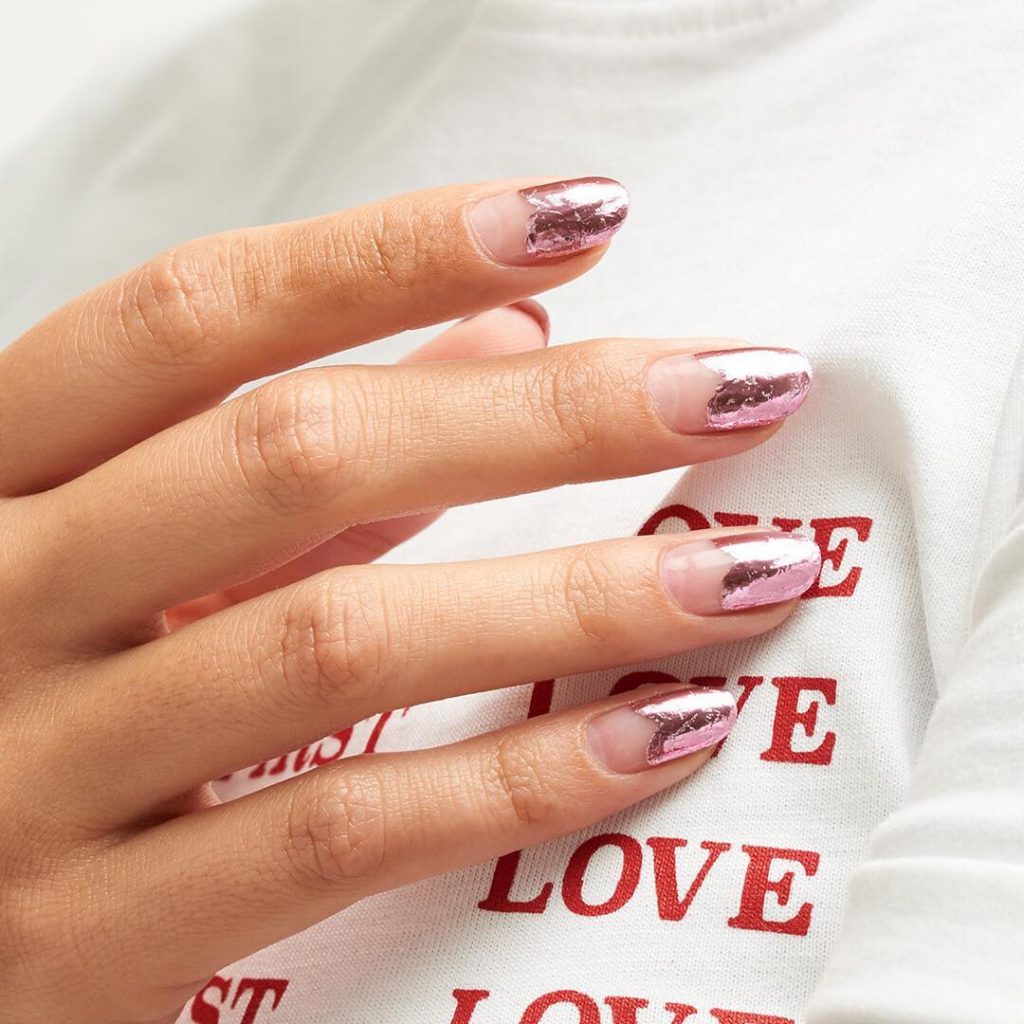 Subtle half heart nail designs for february nail art design inspo