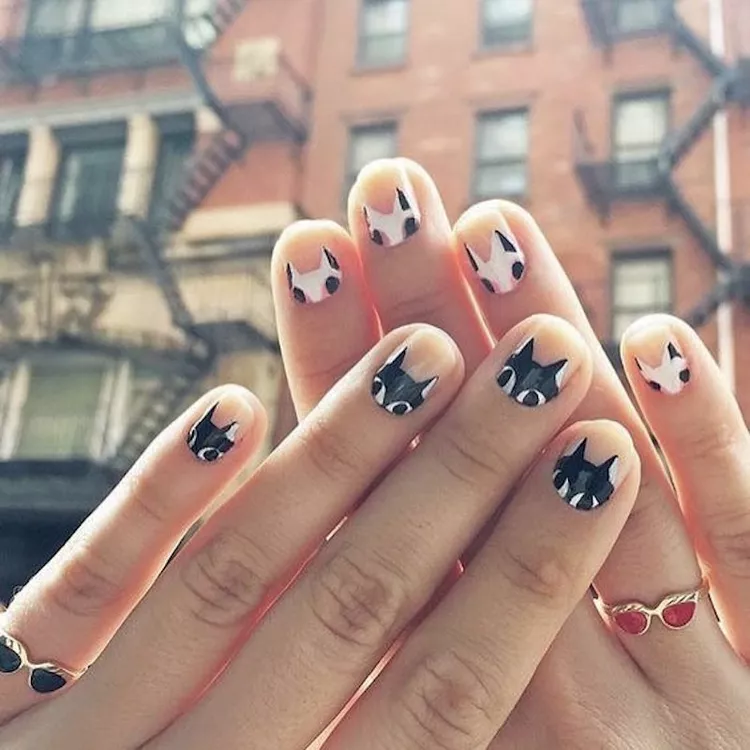 Whimsy cat nail designs