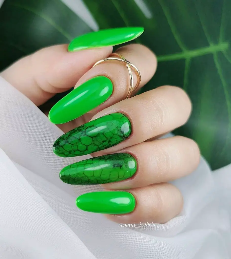 Green neon nail designs