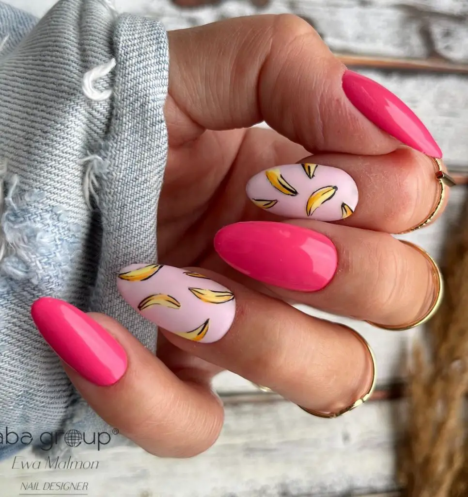 banana nails| fruit nail ideas