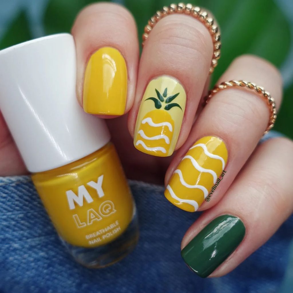 fruit nails| pineapple nails