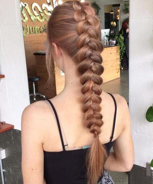 single dutch braids hairstyle