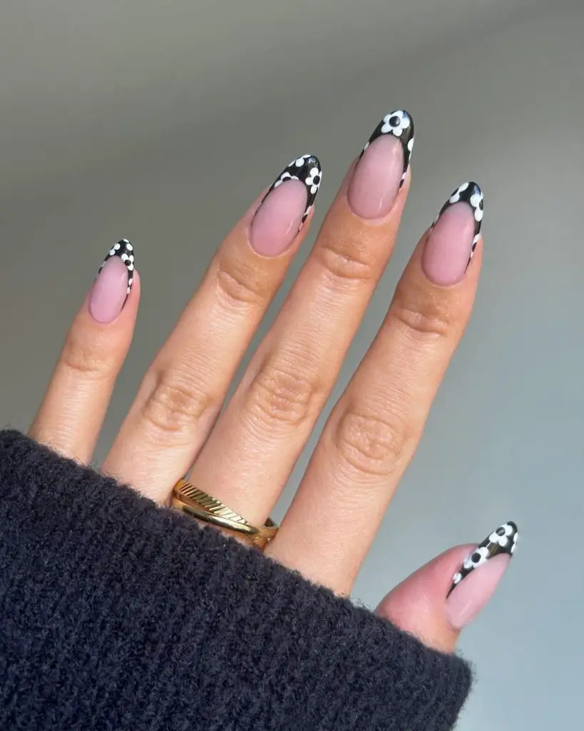 Black and white nails