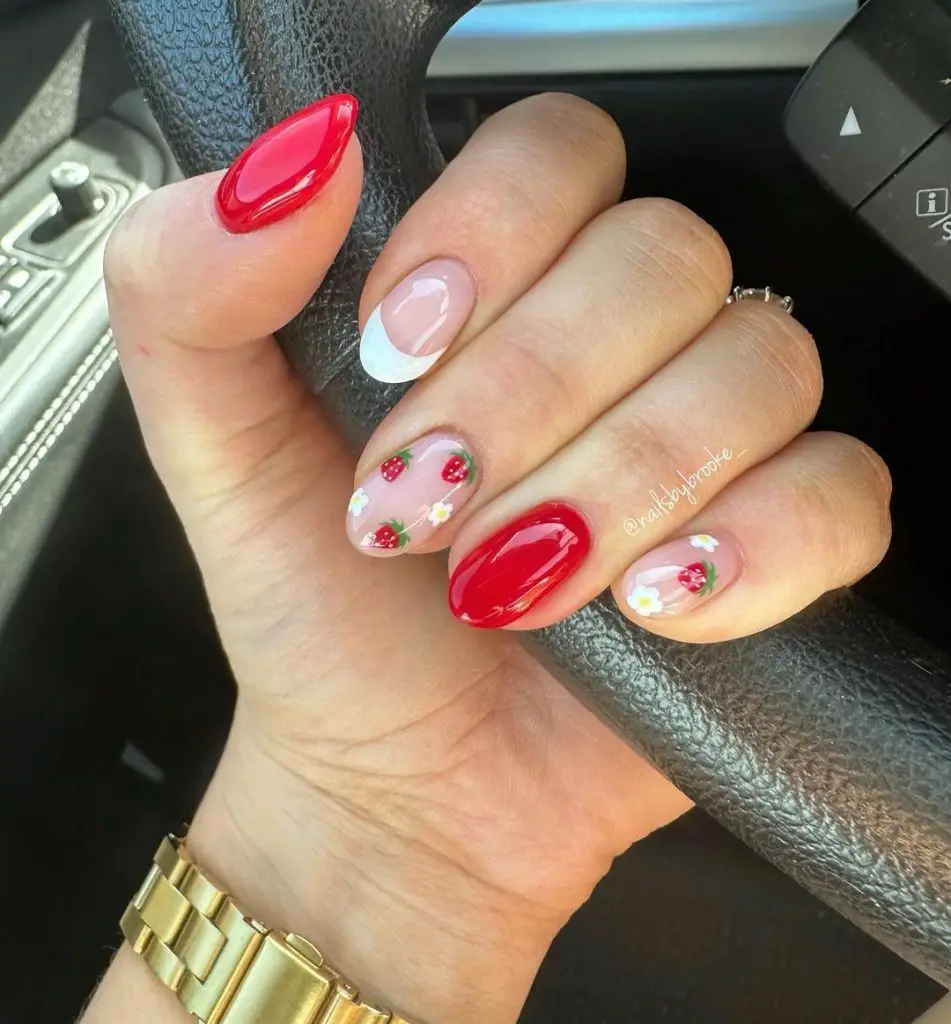 strawberry nails