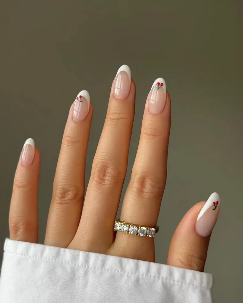 french nails and berry fruit| french fruit nails