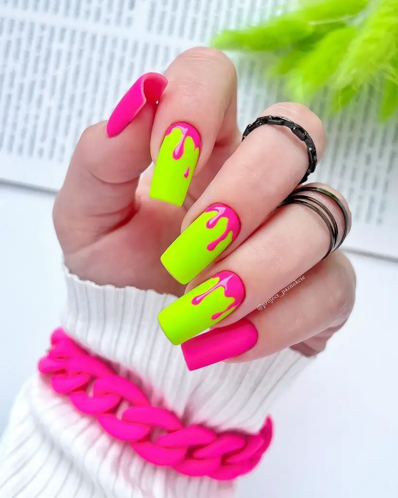 Green lime neon nail ideas