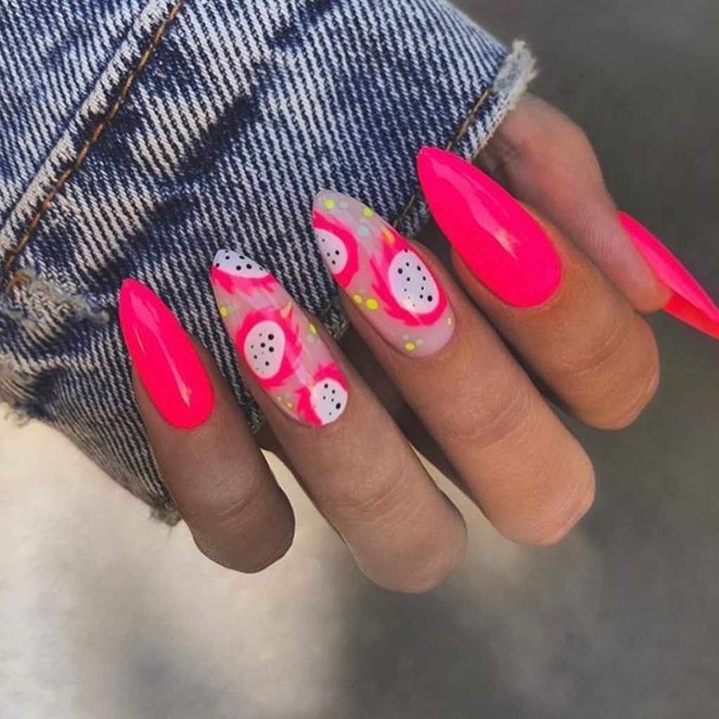 dragon fruit nails