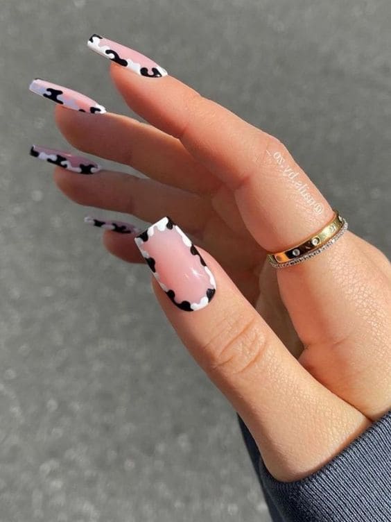 Trendy black and white ail designs