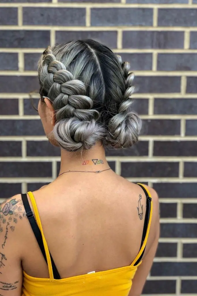 upside braid bun hairstyle