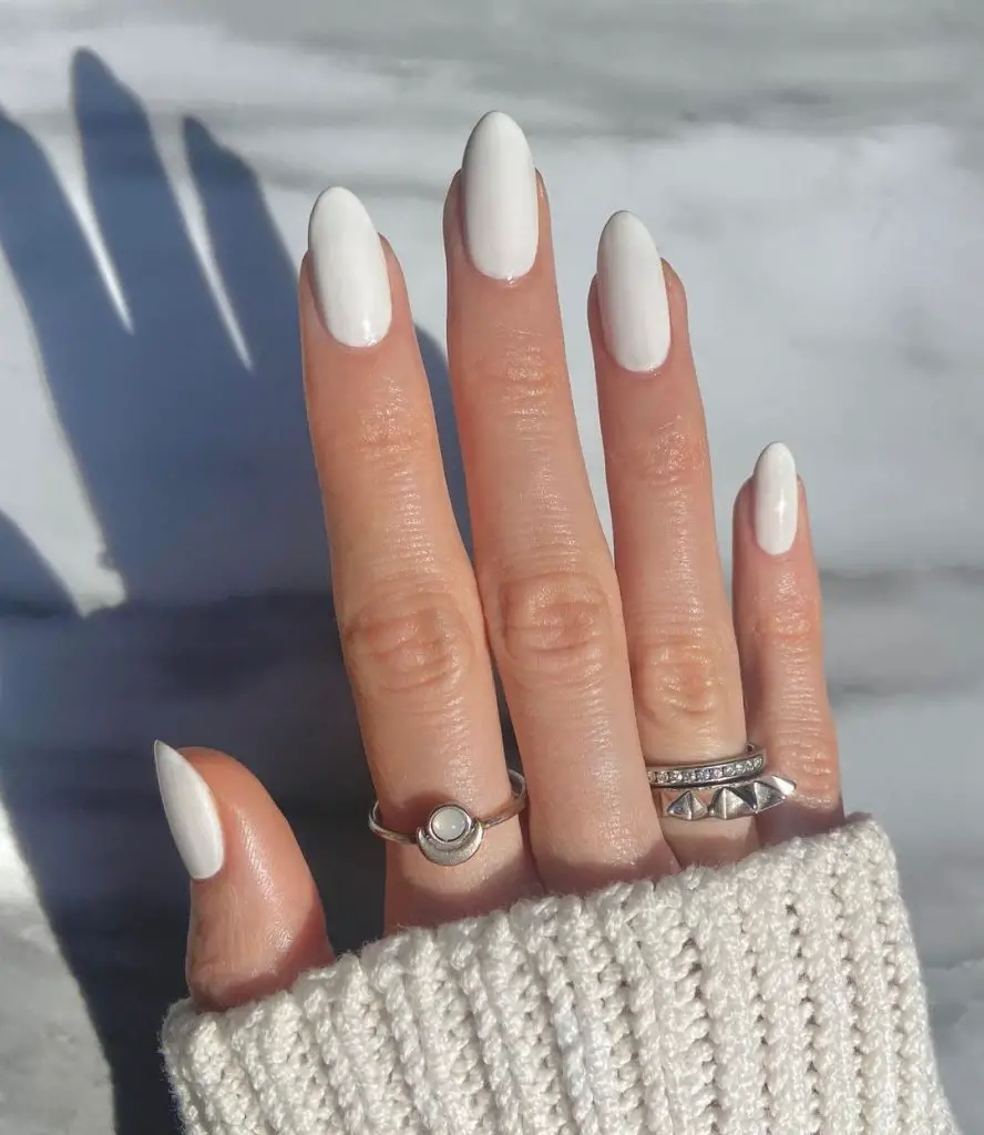 Solid white-off nail polish