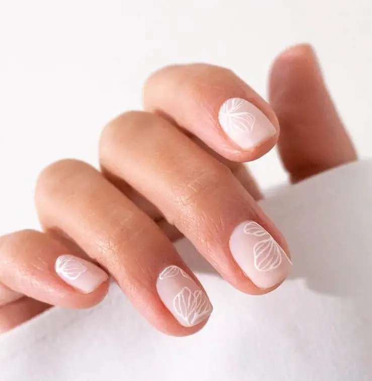 minimalist white nude nail ideas