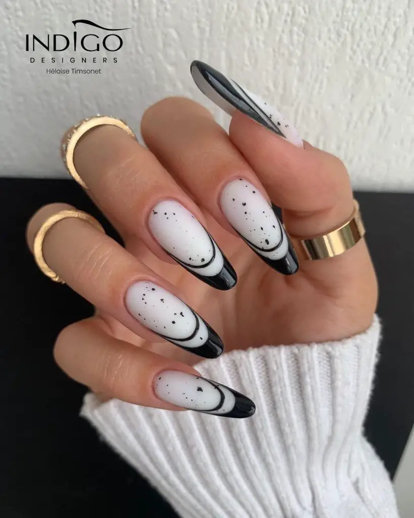 Black and white nail designs for autumn 