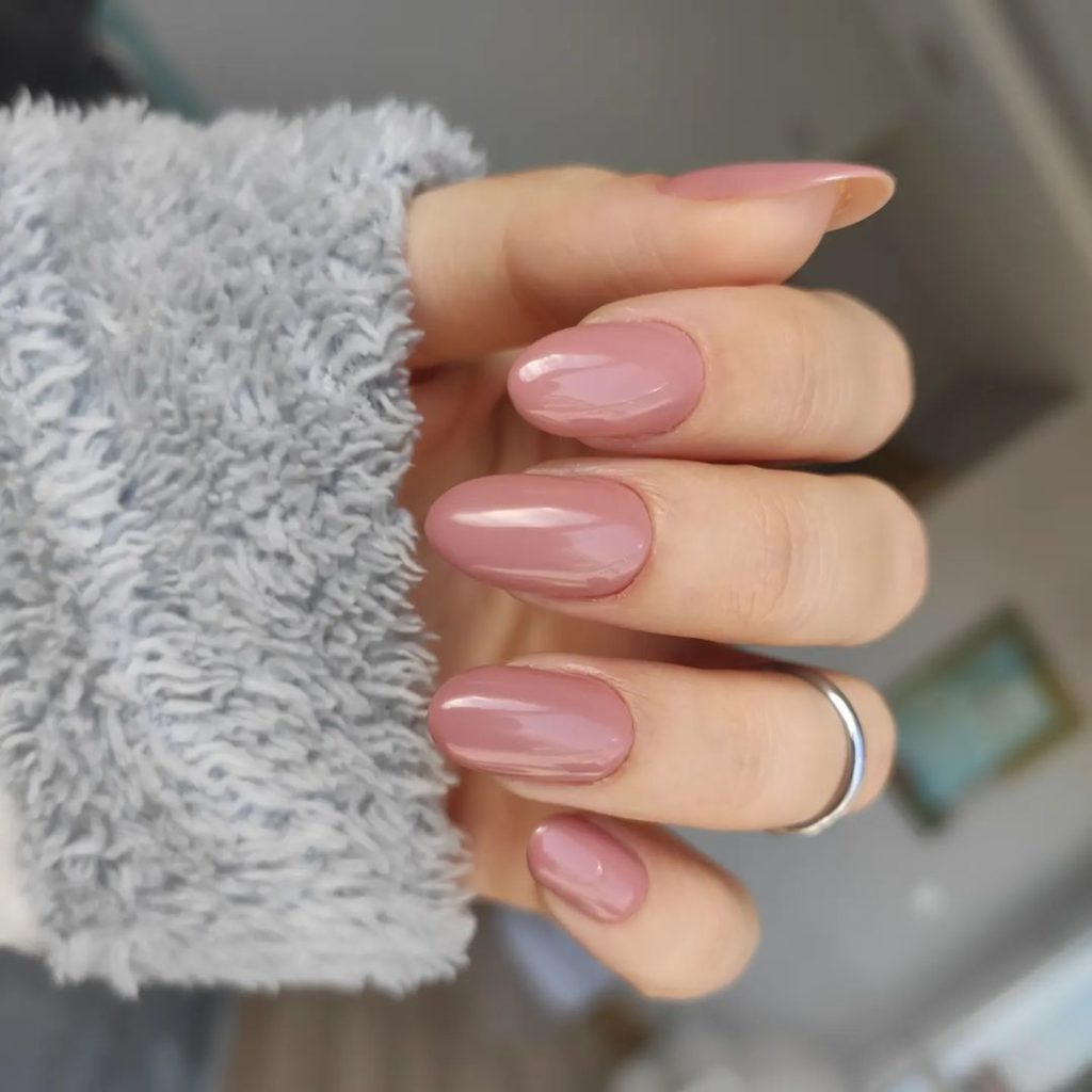 Brown nude nail color