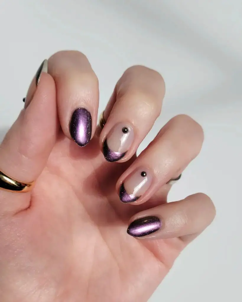 Purple glam nails
