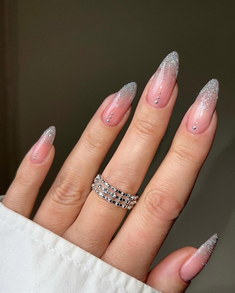 French silver nails 