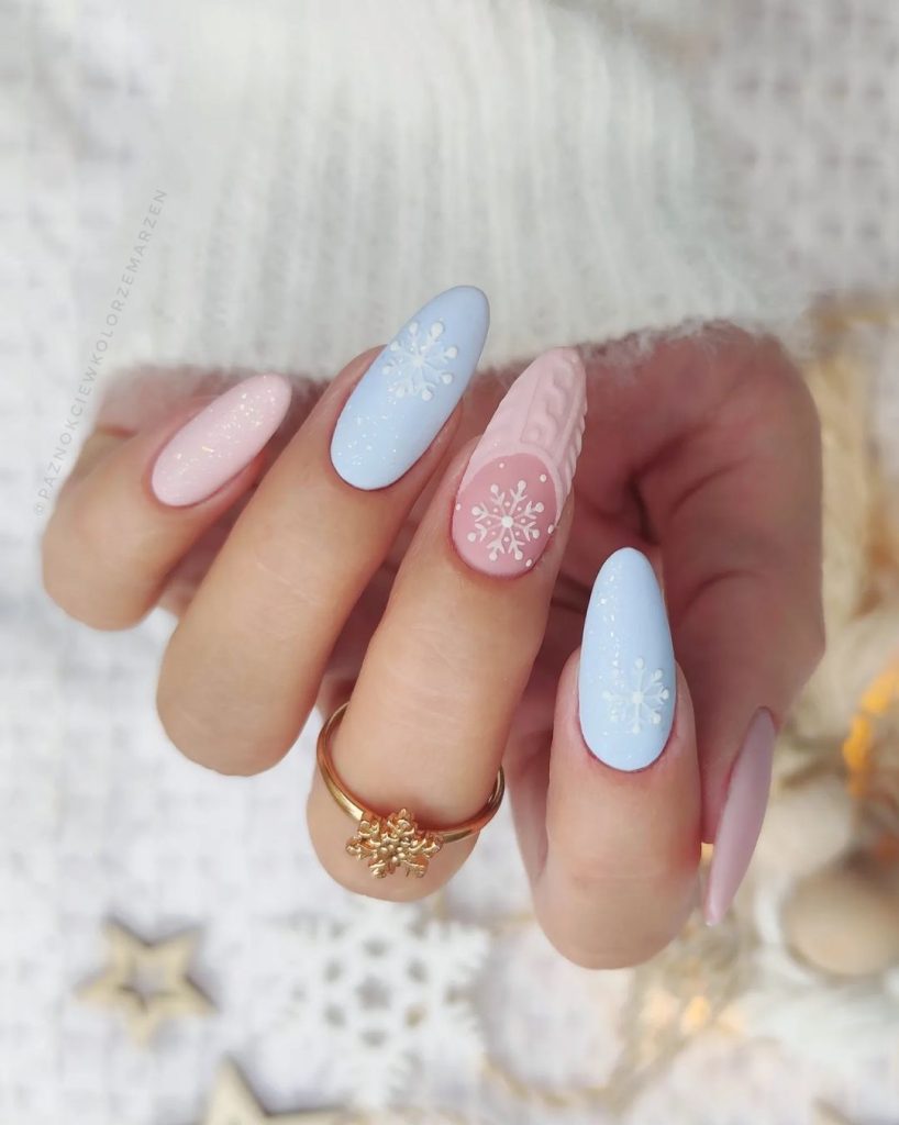 Patel pink and blue nails