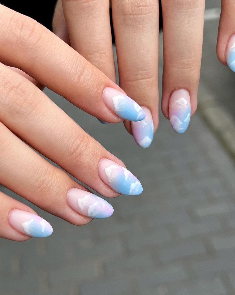 Cloudy sky nails 
