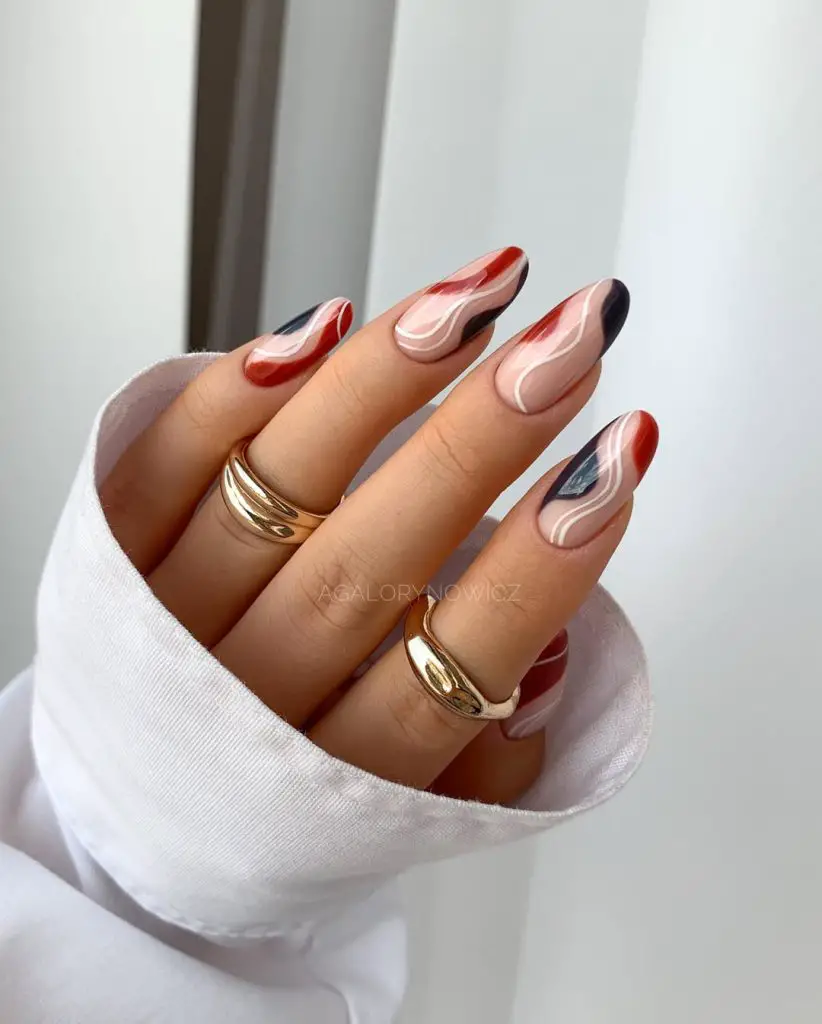 swirls september nail ideas