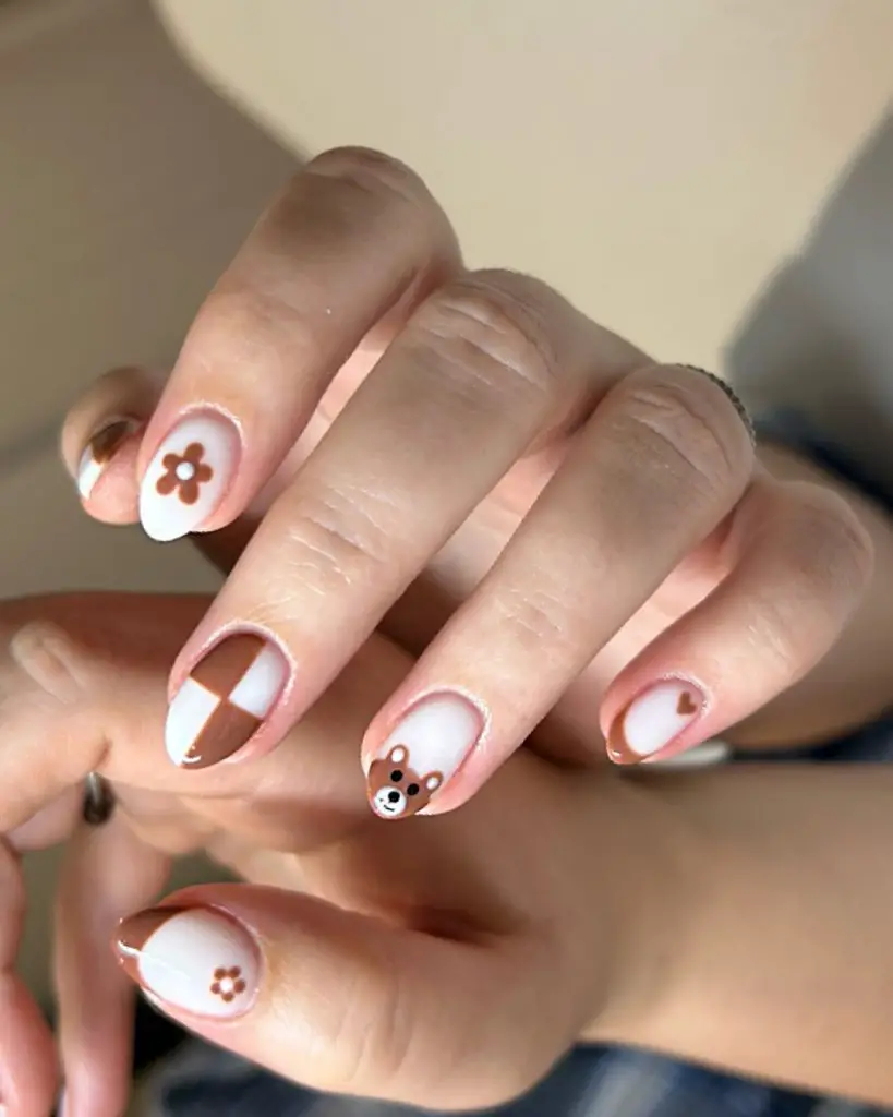 🧸🤎 cute and cosy fall nail ideas