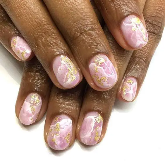 Stylish Pink Marble Nail Designs