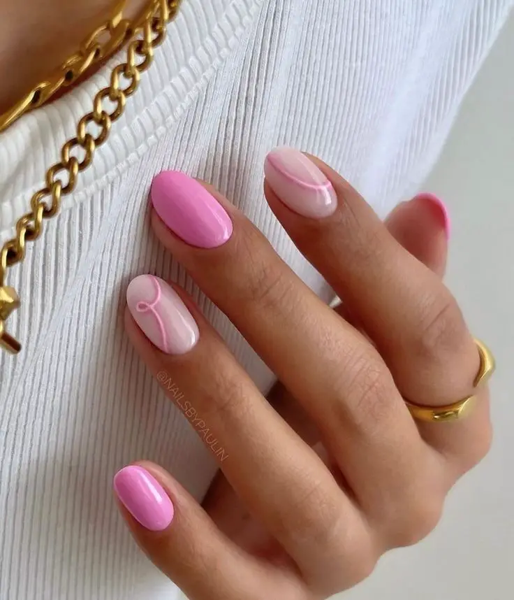 short round pink nail ideas