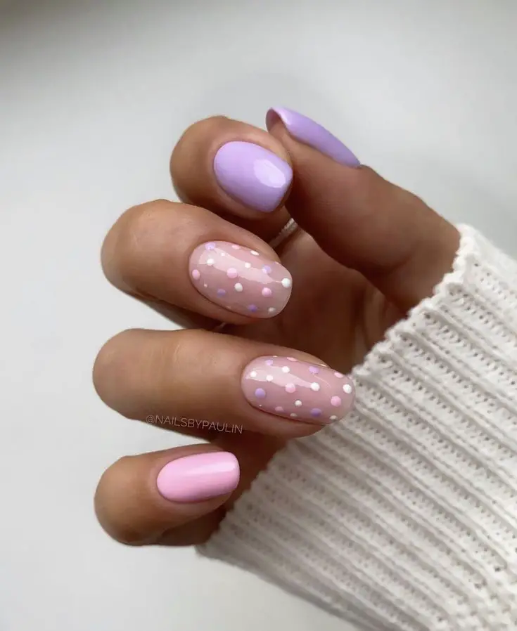 purple pink nail designs