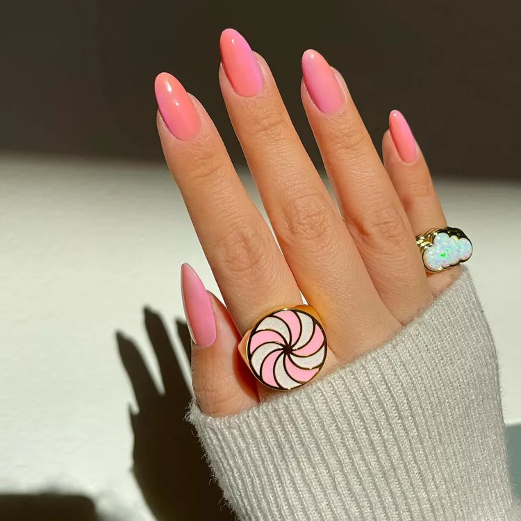 pink chrome nail ideas