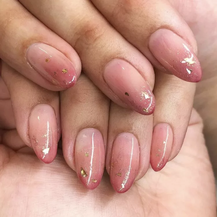 rose gold pink nails