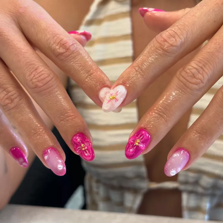 Tropical Pink Nail Ideas