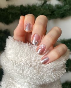 winter icy snowflakes nail designs