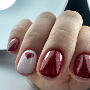 heart winter nail designs