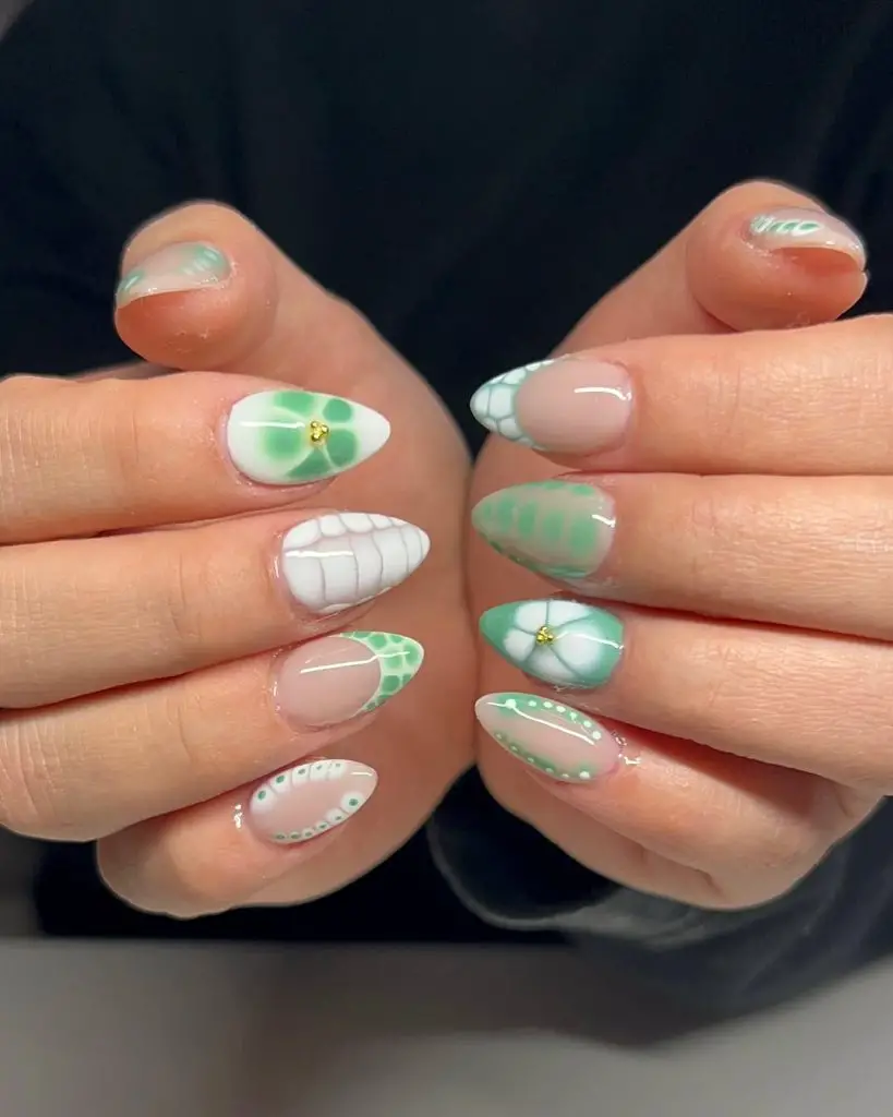 mint nail designs for spring nails