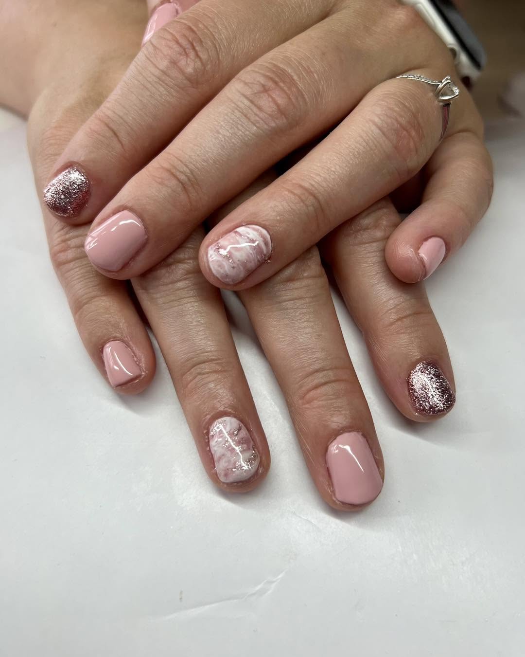 Pastel pink nail designs